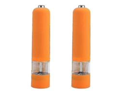 Juego de molinillos eléctricos de sal y pimienta con luz, ajustables, a pilas, 2 piezas, Lar Anja. GOKOCO