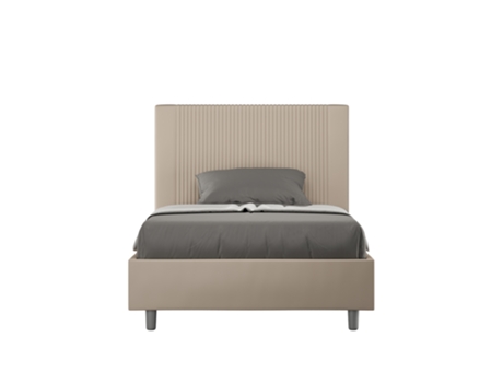 GoyaITYHOME Media Cama Tapizada Sin Somier (120 x 190 cm - Paneles de Melamina y Piel Sintética)
