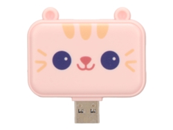 Hub Usb 3 Em 1 Com Portas Usb3.0 E 2 Usb2.0 Para Laptop Pc Mouse Teclado Rosa