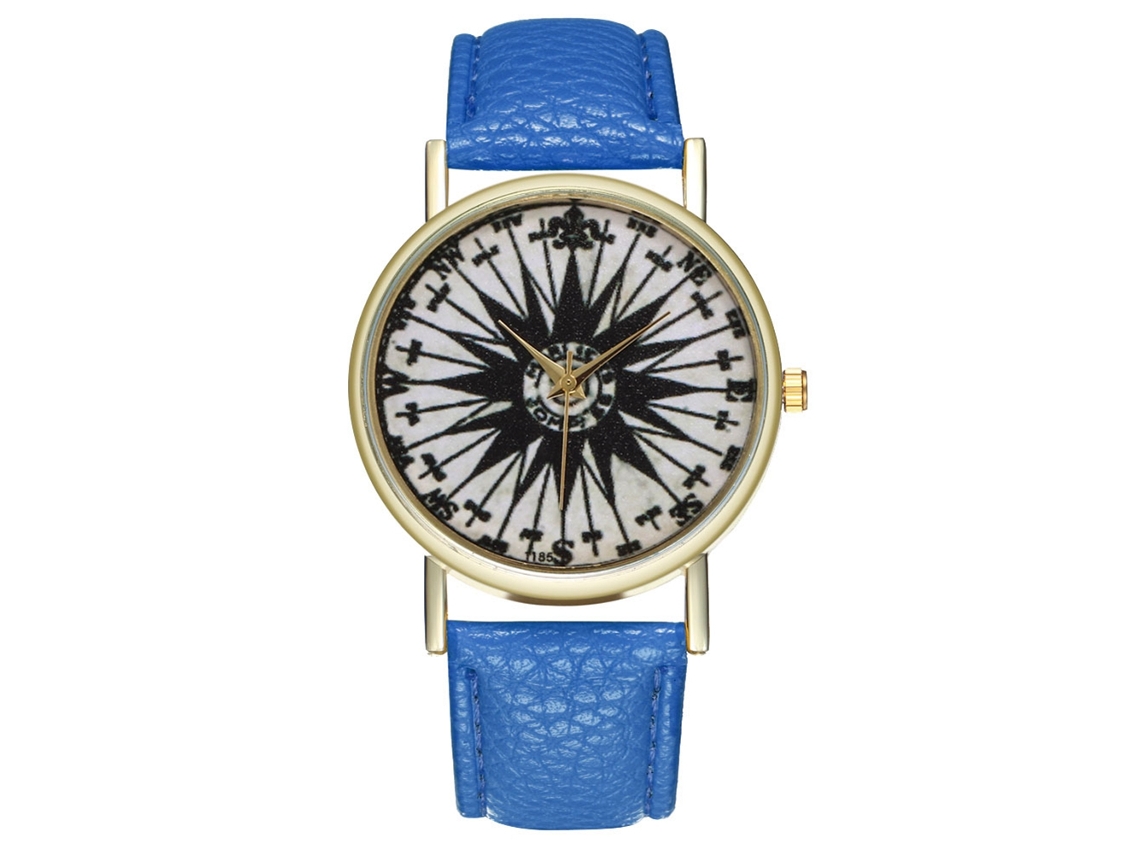 Reloj De Pulsera Zhoulianfa De Dial Redondo Analógico De Cuarzo Azul Real Para Hombres