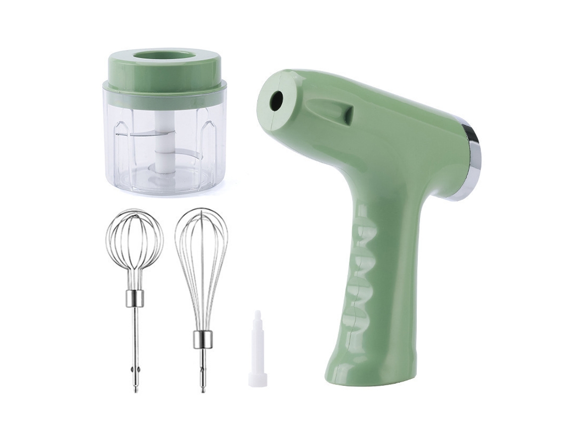 Batidora de huevos eléctrica con carga inalámbrica, mini batidora portátil para batir crema para repostería casera, color verde, accesorios de cocina Henten para el hogar.