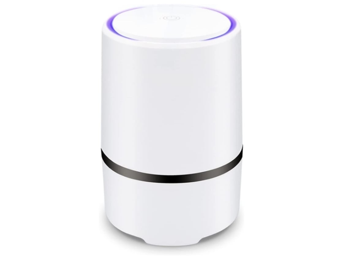 Purificador de aire portátil para dormitorio pequeño con filtro HEPA, alimentado por cable USB de 1,5 m, sin adaptador, color blanco Gusshious