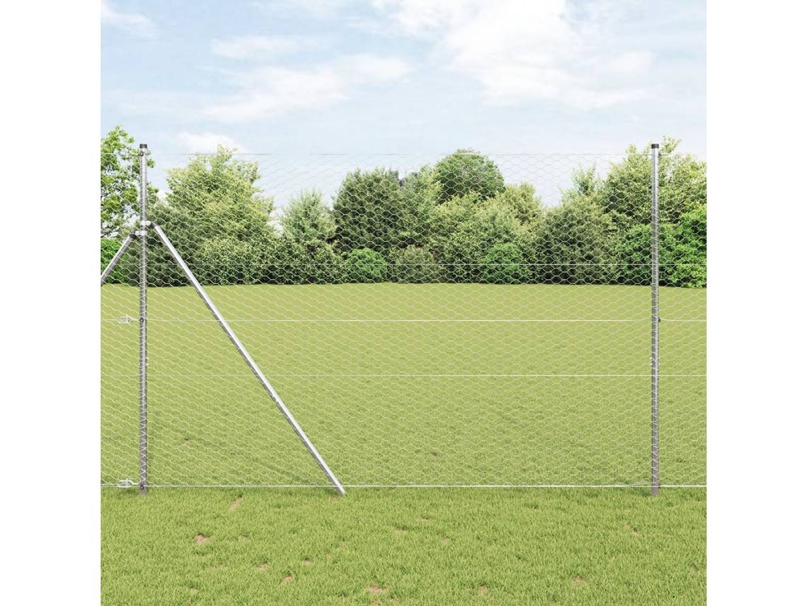 Cerca hexagonal de acero galvanizado de 1,5 x 10 m Wsd23398 Lovely Home