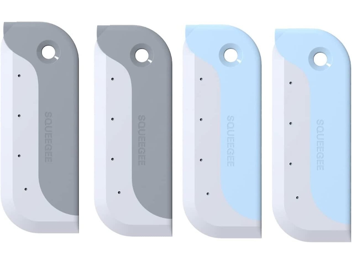 Raspador de ducha, juego de 4 raspadores multifuncionales con diseño creativo de pájaro (azul/gris)