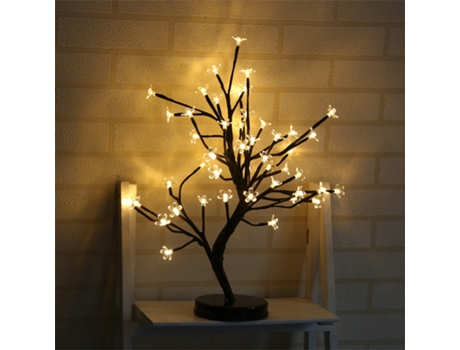 Adorno de Navidad Los Adornos Llevaron La Luz Blanca Cálida Noche Maceta Rama Del Árbol Blanco