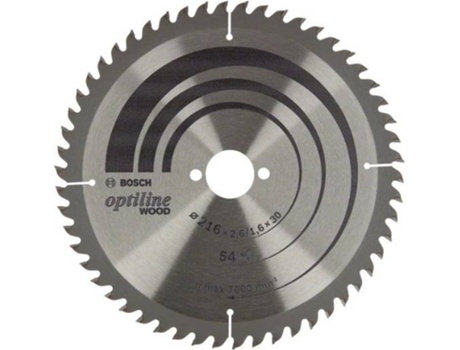 Disco de Sierra Circular BOSCH Optiline Madera 216X2.6/1.6X30 T54