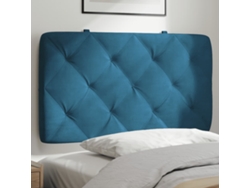 Cabecero De Cama Acolchado Terciopelo Azul 90 Cm