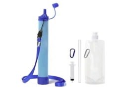 Purificador de agua portátil, para acampar, hacer senderismo y emergencias.