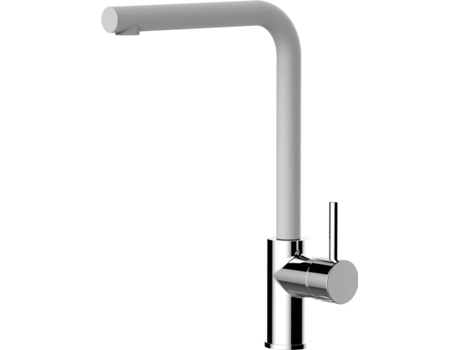 Grifo de Cocina VIZIO Tubo Giratória 360° Cromado Blanco (Latón)