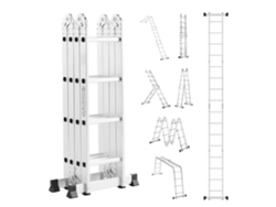 Escalera de aluminio multifuncional 7 en 1 con 4 secciones, hasta 4600 mm Tekmaquinas