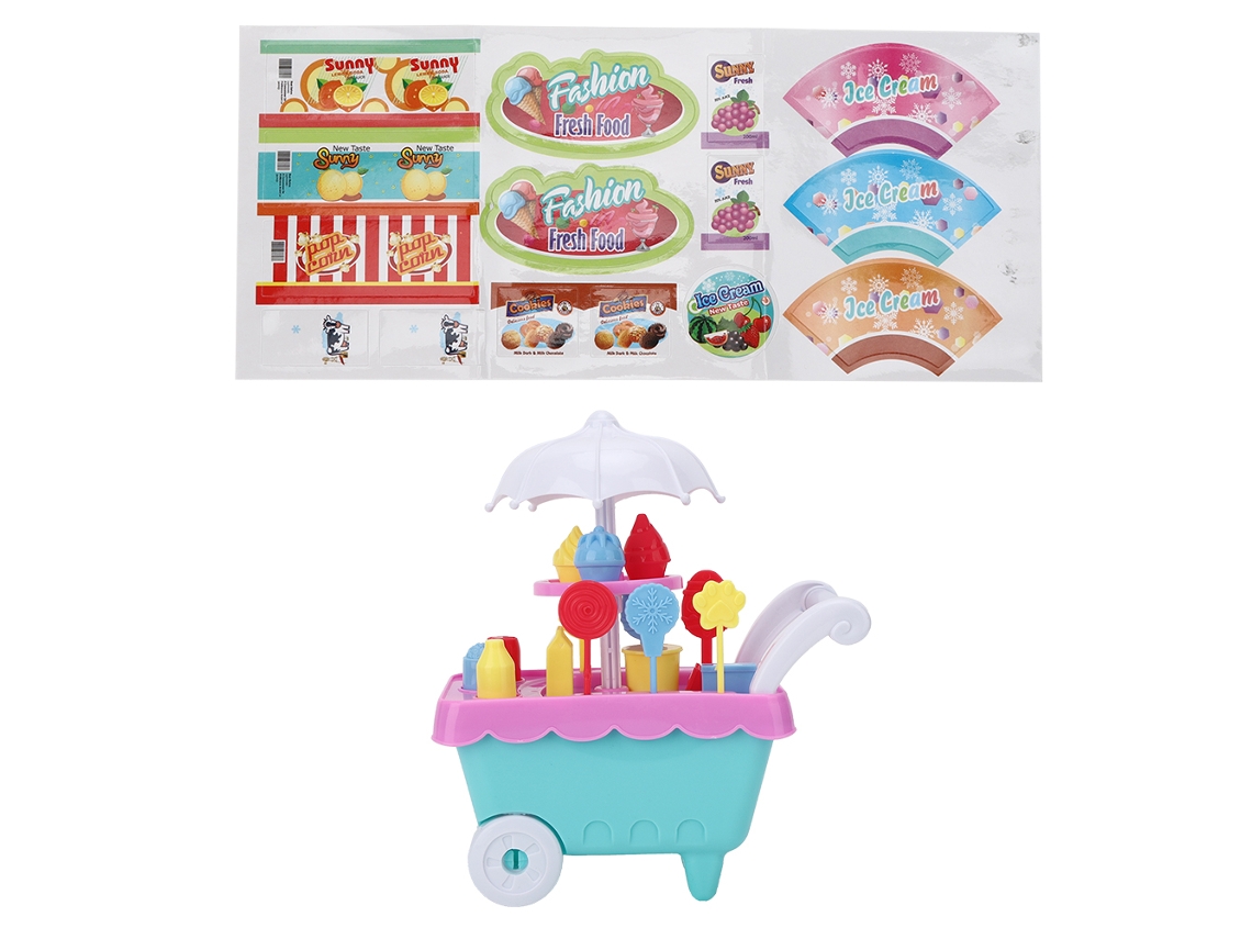 Carrinho de Doces e Sorvetes Rebe - Brinquedo Educativo para Montar - Sem Luzes ou Músicas