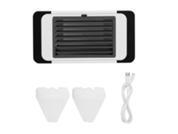 Ventilador USB portátil con humidificador, diseño compacto para escritorio.