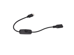 Cable De Extensión De Alimentación Usb C Macho A Hembra Con Interruptor De Encendido/apagado, 30 Cm, Negro