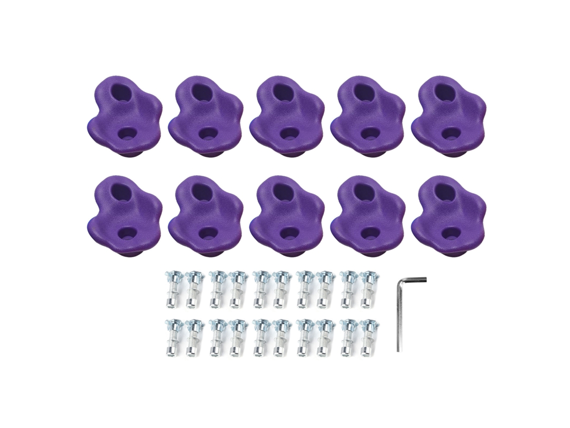 10 Piezas Agarres De Escalada En Pe Con Diseño Ergonómico Y Comodo Tacto Para Pared De Escalada Interior Exterior Morado