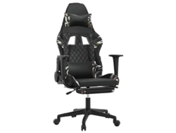 Silla gaming masaje reposapiés VIDAXL cuero sintético negro camuflaje