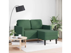 Sofá De 2 Plazas | Sofá De Salón | Sofá De Descanso Con Chaise Longue En Forma De L Verde Oscuro 125 Cm