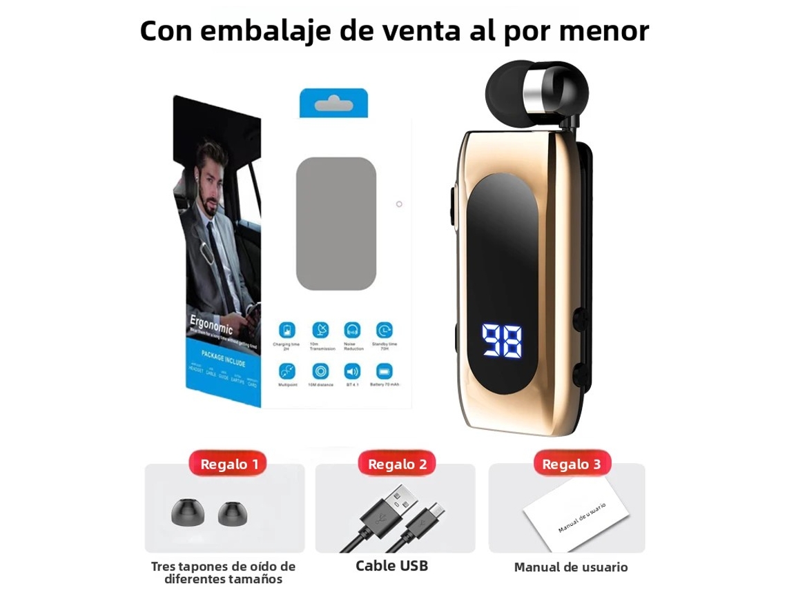 Fone de Ouvido Bluetooth Sem Fio Carro Microfone 20h MDUG