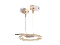 Auriculares metálicos EOOCOO con forma de bala y control por cable.