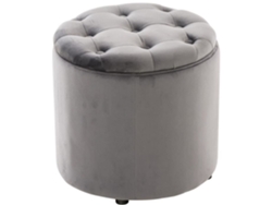 Reposapiés de terciopelo gris con espacio de almacenamiento Clp Pantin Diseño contemporáneo Adulto