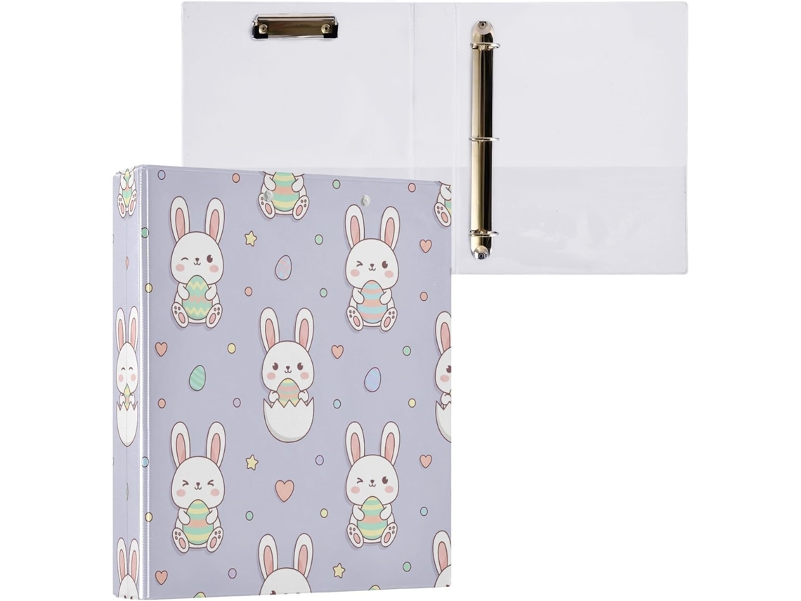 Besportble Carpeta De Conejito Pascua Redondo Y Portapapeles Oficina Pvc. 27,9 X 21,6 Cm 31,5 27 6