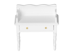 Ats-mesa Miniatsura Para Casa De Muñecas 1:12 Madera Viva Mueble Decoración Blanca Accesorio De Casa De Muñecas