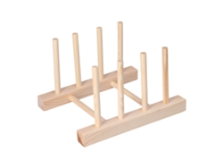 Escurridor de platos de bambú, ligero y portátil, duradero y ecológico, fabricado en madera de pino.
