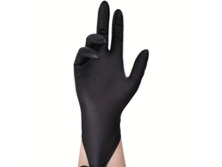 Guantes De Nitrilo Con Estampado De Rombos, Sin Látex (l - 50 Unidades) Negro Panoona