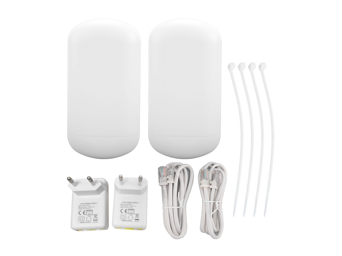 Ponte Sem Fio 5.8ghz Com Alcance 1.5km Ip65 Antena 8dbi Adaptador Poe 24v Para Celeiro Plugue Eu