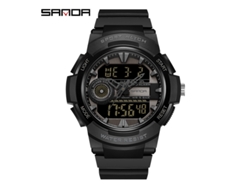 Reloj De Pulsera Digital Luminoso De Estilo Militar, Moderno Y Resistente Al Agua (totalmente Negro) Para Estudiantes.