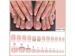 Set De 48 Uñas Postizas Para Pies Y Manos, Ideal Para Mujeres Y Niñas.