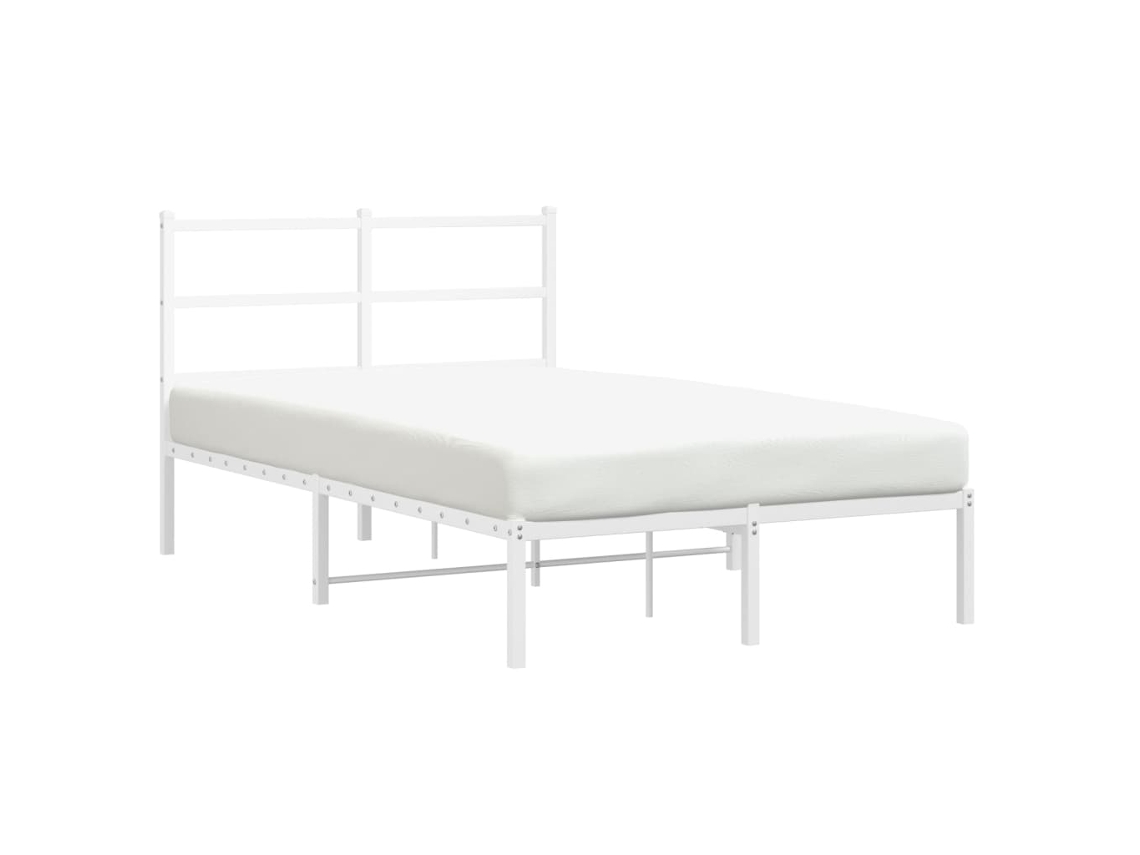 Maison Exclusive - Estructura Cama Sin Colchón Con Cabecero Metal Blanco 120x190cm