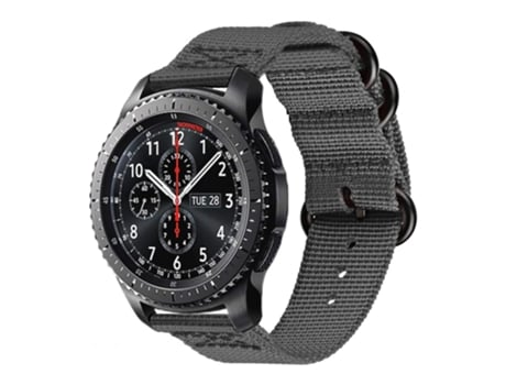 Correa de reloj inteligente para Samsung Galaxy Watch Active 2 20 mm / Gear S3 Nylon de tres anillos (gris)