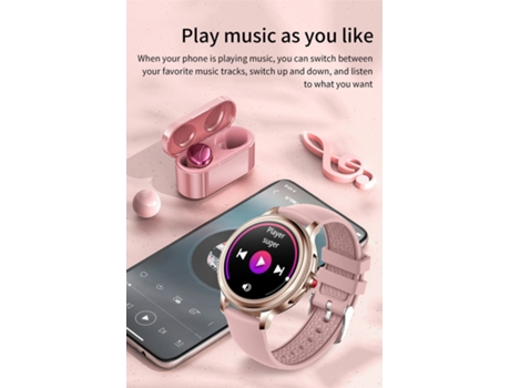 Reloj inteligente, modo deportivo para mujer, multiesfera con pantalla táctil completa, dorado VEANXIN