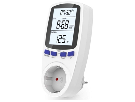 Medidor de consumo de corriente de ENERGÍA con monitor LCD Protección contra sobrecarga Reacondicionado