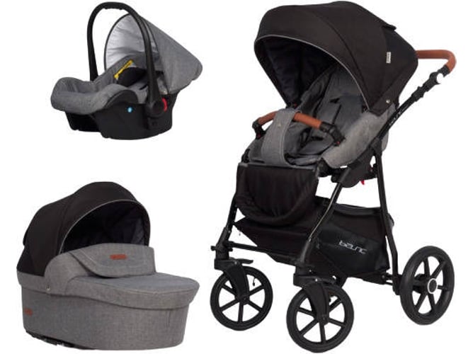 Carrito de Bebé Individual RIKO Basic Plus + Carlo Antracita