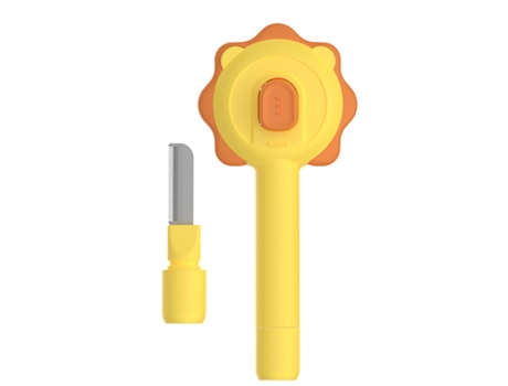 Cepillo para perros y gatos, cepillo para gatos con botón 2 en 1, elimina eficazmente hasta el 95% del pelo muerto y la pelusa (amarillo) CHRONUS