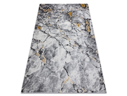 Alfombra Gloss Moderno 528A 58 Mármol, Roca, Elegante, Glamour Marfil / Negro (120 x 170 cm)