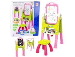 Pizarra educativa 5 en 1 con silla y accesorios multifuncionales Rosa B.active