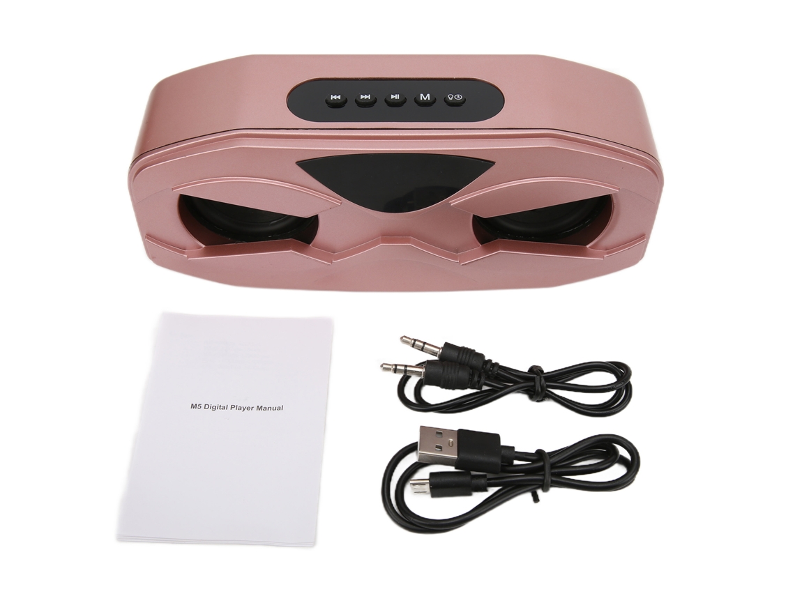 Altavoz Robot Inalámbrico Con Micrófono Integrado LED Ajustable Duradero Oro Rosa