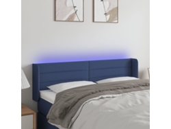 Cabecero Con Led De Tela Azul 147x16x78/88 Cm