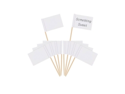 Banderines Rebe con asas, blancos, para identificar quesos y alimentos, 100 unidades.