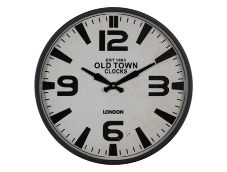 Reloj de Pared Blanco Negro Hierro 46 x 46 x 6 cm BIGBUY HOME