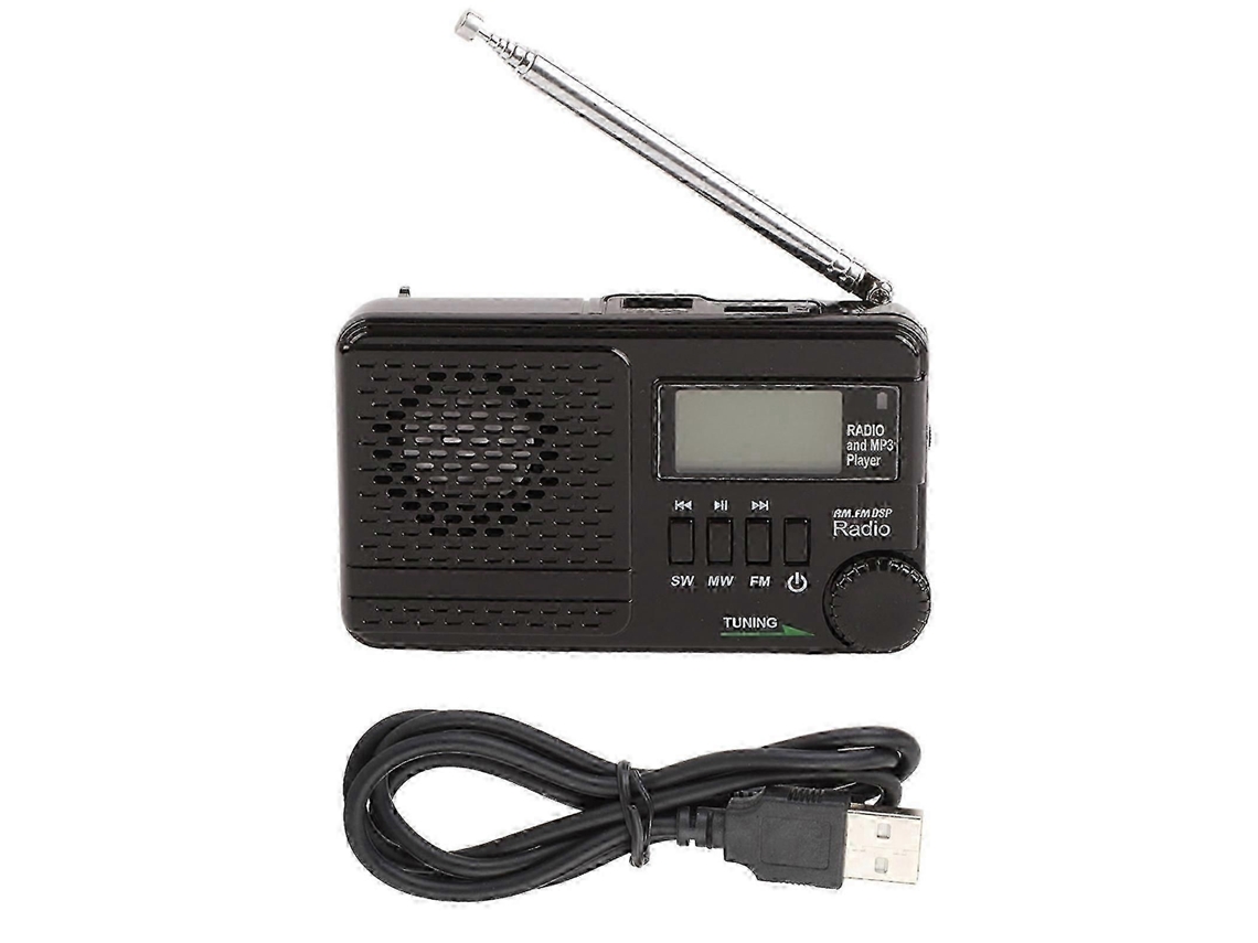 Rádio Todas As Bandas Cartão De Memória Plug In Receptor De Rádio Preto Receptor De Rádio Mp3 Player