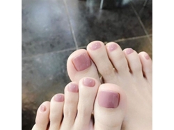 Uñas Postizas Cortas Cuadradas De Acrílico Rosa Con Purpurina Para Los Pies (24 Unidades) Para Mujer.