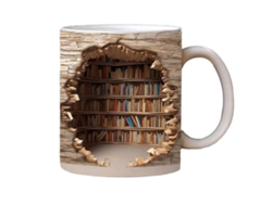 Taza de estantería 3D, ideal para cumpleaños y Navidad, de cerámica, Hengjian
