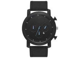 Reloj De Hombre Con Correa De Piel Sintética, Bisel Redondo, Movimiento De Cuarzo Grande, Ideal Para Negocios (azul).