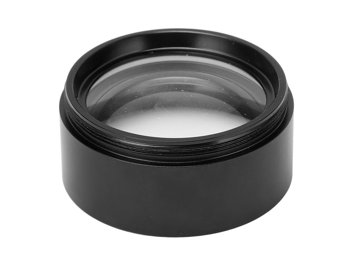 Lente Objetivo Auxiliar Para Microscopio Estereoscópico 0.7x De Alta Transmisión, Color Negro Con Filtro Antiazul.