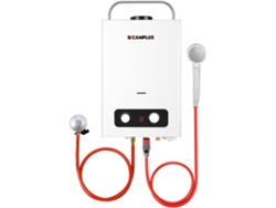 CAMPLUX BD158 Calentador de Gas Instantáneo con Mango, 6 Litros, Butano (28-30 mbar), Propano (37 mbar), para Ducha de Camping, Caravana