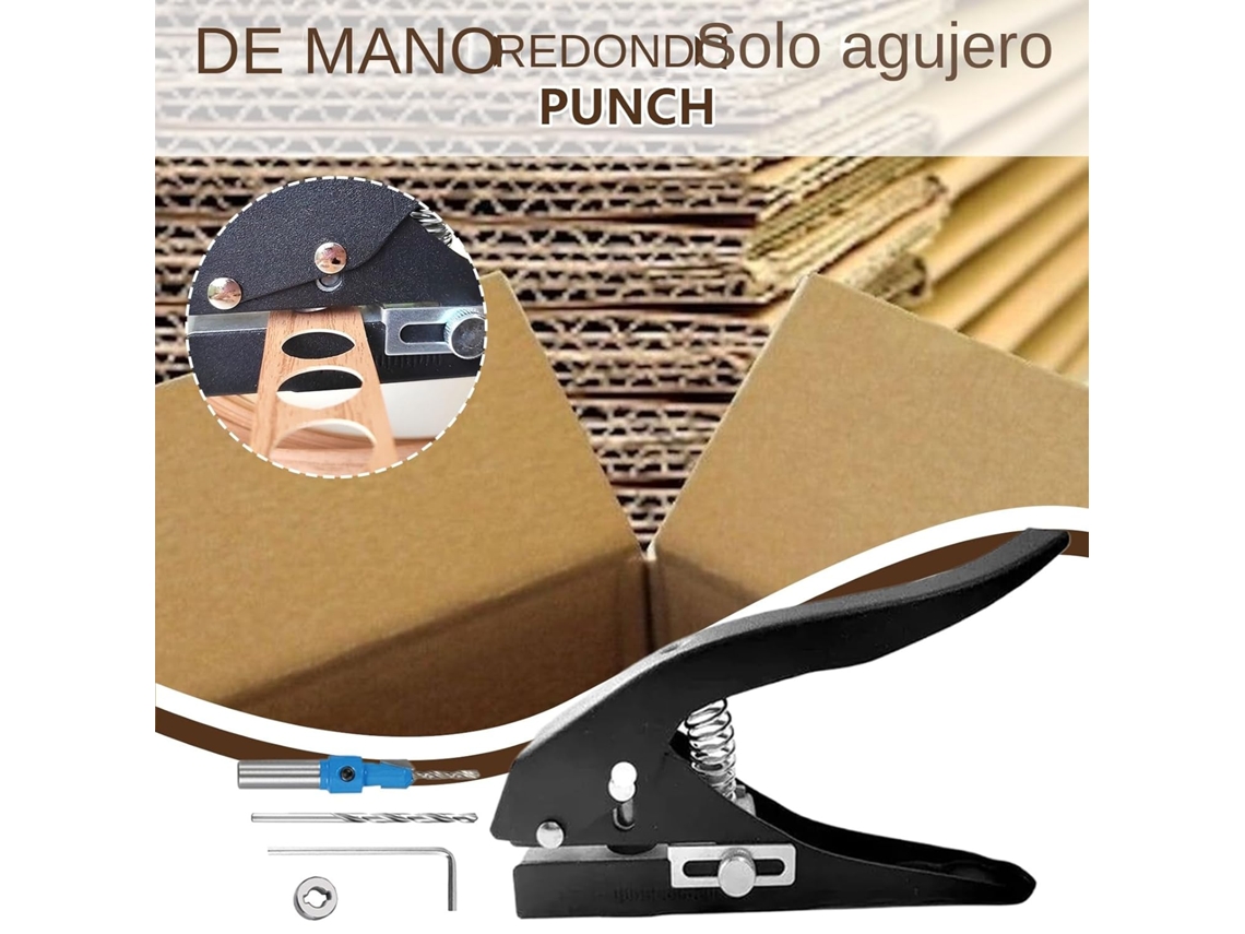 Perforadora de insignias | Perforadora de papel con un agujero | Para bordes, uso doméstico, uso comercial, cartón, papel Vayotoy