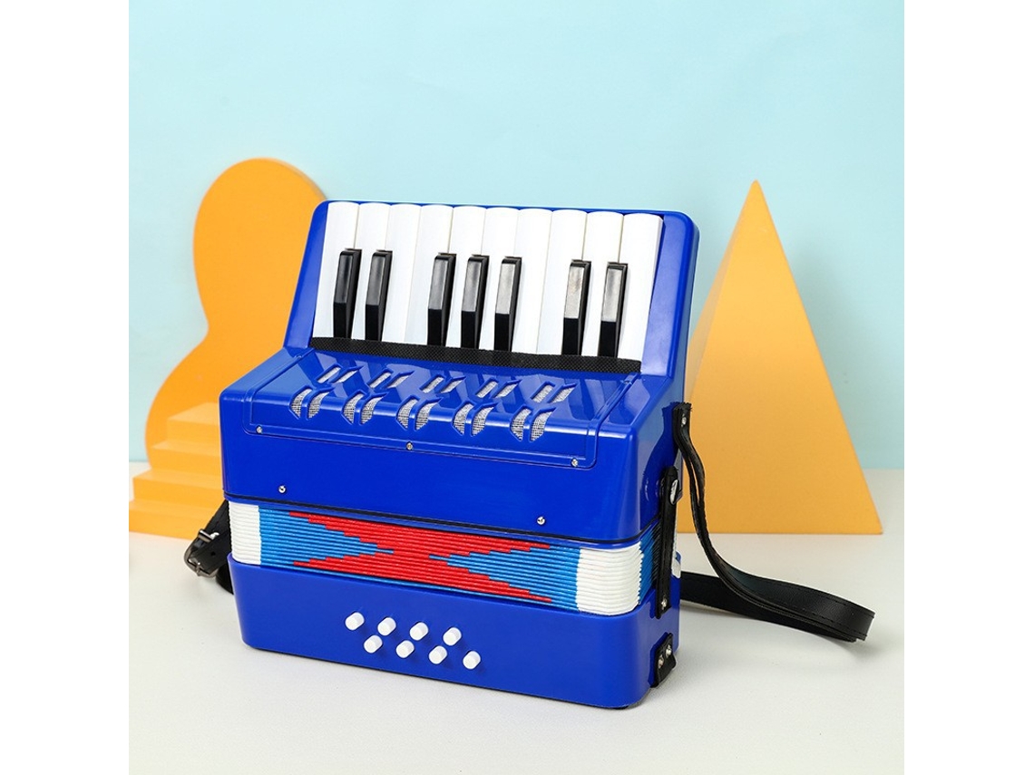 Juguetes musicales infantiles Digitallab: acordeón de 17 teclas, ideal para que los niños lo toquen como instrumento educativo (azul)